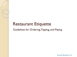 Restaurant Etiquette