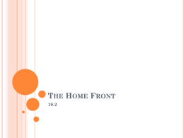 The Home Front - UNITED STATES HISTORY