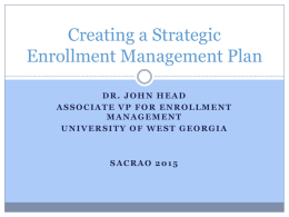 Creating a Strategic Enrollment Management Plan