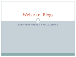 Web 2.0: Blogs - Temple University Sites