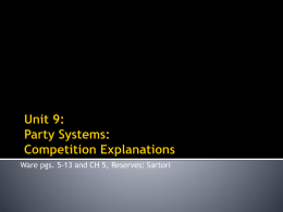 Unit 9: Party Systems (Competition)