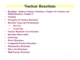 Nuclear Reactions - UNLV Radiochemistry