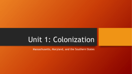 Unit 1: Colonization