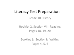 Literacy Test Preparation - Waterloo Collegiate Institute