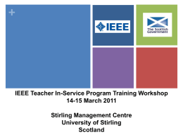 IEEE Teacher In-Service Program Training Workshop 14 – 15