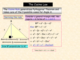 Trigonometry 2 (Cosine Rule)