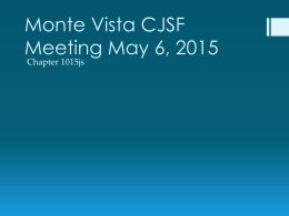 Monte Vista CJSF Meeting May 6, 2015
