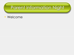 Parent Information Night - Franklin Elementary School
