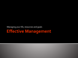Effective Management - Family and consumer science
