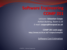 Software cost estimation - University of Liverpool