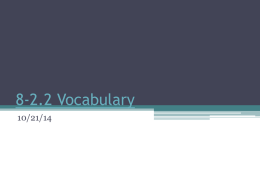 8-2.2 Vocabulary - Chesterfield
