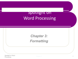 Spotlight on Word Processing