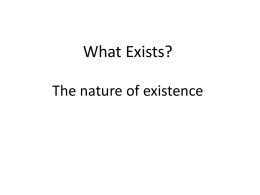 What Exists? - University of Virginia