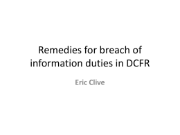 Remedies for breach of information duties in DCFR