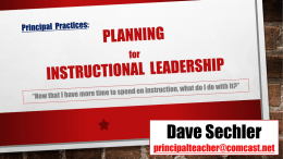 Principal practices: Planning for instructional leadership