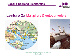Multipliers and output models in regional economics