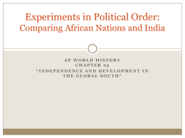 Experiments in Political Order: Comparing African Nations