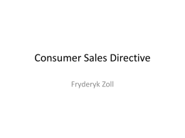 Consumer Sales Directive