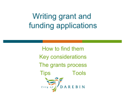Writing grant and funding applications