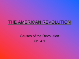THE AMERICAN REVOLUTION - Phillipsburg School District