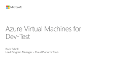 Azure Virtual Machines for Dev-Test