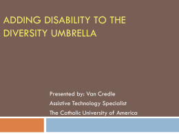 Adding Disability to the Diversity Umbrella