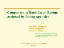 Modelling of Moody’s bank ratings