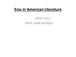 Eras in American Literature