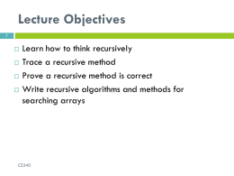 Lecture Objectives - Jacksonville University