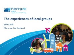 Planning Aid England - The experiences of local groups
