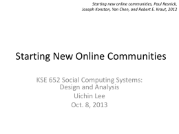 Starting New Online Communities