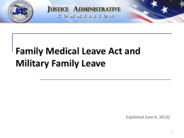 Family Medical Leave Act and Military Family Leave