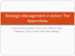 Strategic Management in Action: The Appendixes