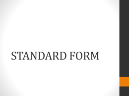 STANDARD FORM - IGCSE Maths