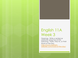 English 11A Week 3 - Mona Shores Public Schools