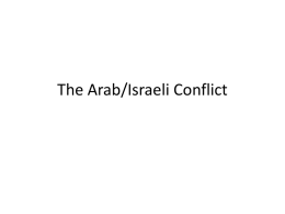 The Arab/Israeli Conflict