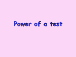 Power of a test - Academic Magnet High School