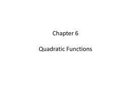 Chapter 3 Quadratic Models