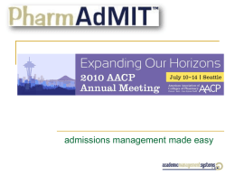 Public Health AdMIT 2007 Software Overview