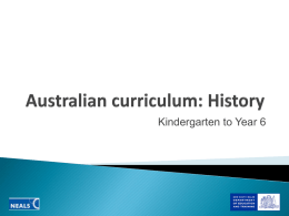 Australian curriculum: History K-6