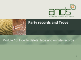 Module 10: How to delete, hide and unhide records