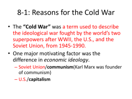8-1: Reasons for the Cold War