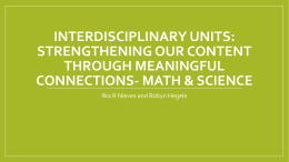 Interdisciplinary Units: strengthening our content through