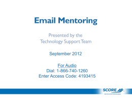 Email Mentoring - SCORE Support Site