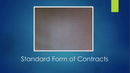 Standard Form of Contracts