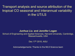 Transport analysis and source attribution of seasonal and