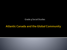 Atlantic Canada and the Global Community