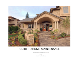 GUIDE TO HOME MAINTENANCE