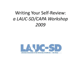 Writing the Self Review a LAUC