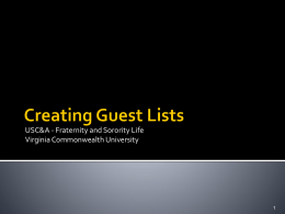 Creating Guest Lists - Virginia Commonwealth University